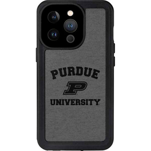 Purdue University Purdue Grey Logo iPhone 15 Pro Waterproof Case
